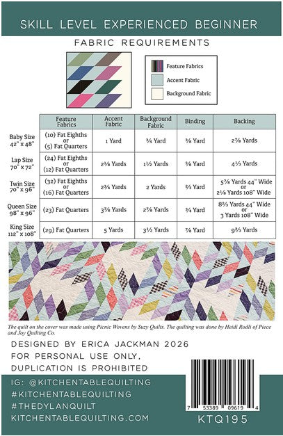 The Dylan Quilt Pattern - Kitchen Table Quilting