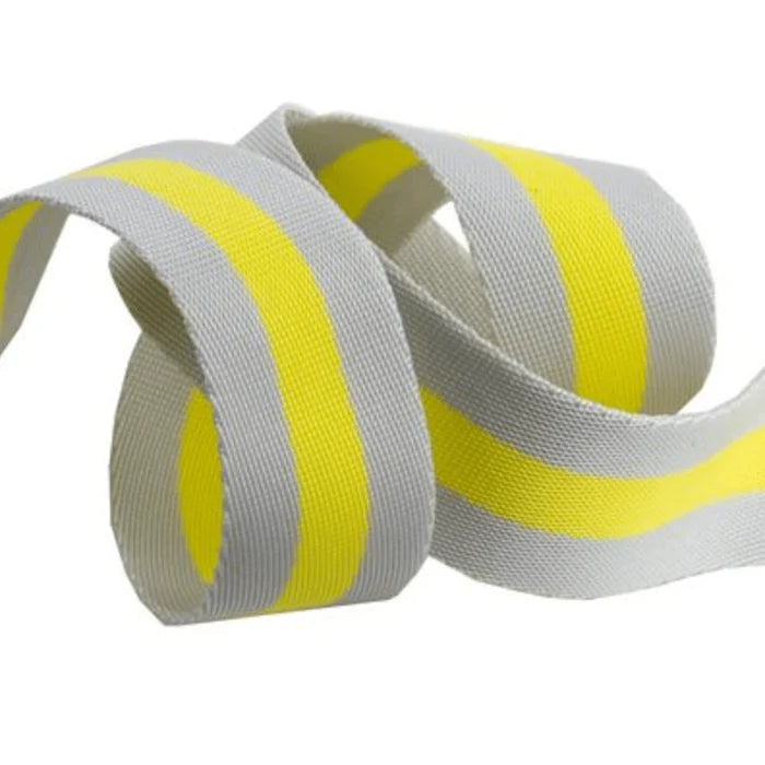 1.5" Stripe Webbing - 2 Yards - Tula Pink - Gray/Neon
