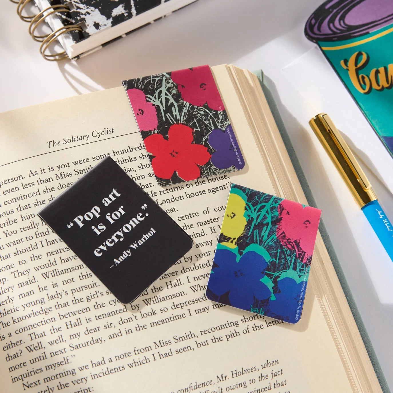 Andy Warhol Flowers magnetic bookmarks