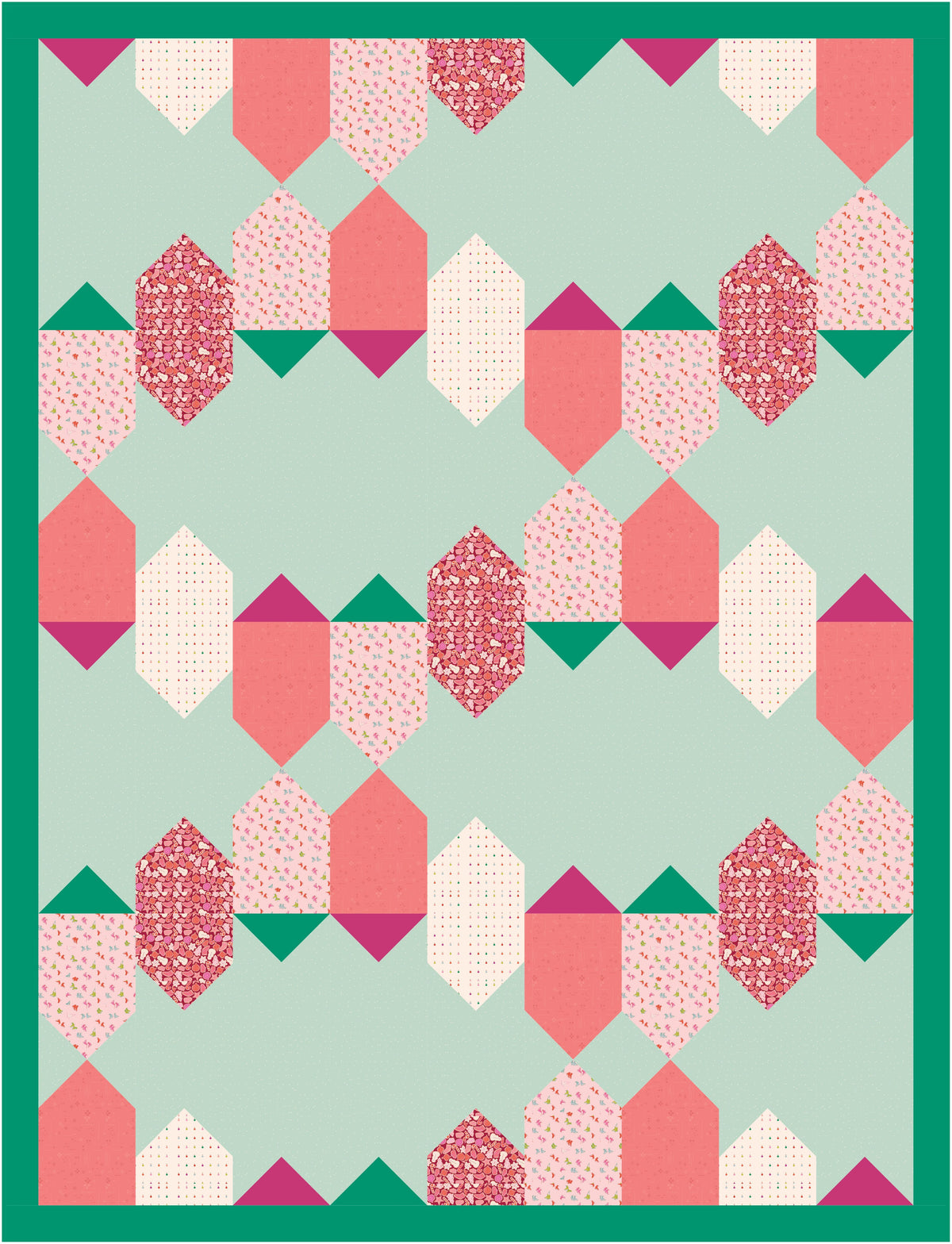 String Lanterns Quilt Kit - Peppermint